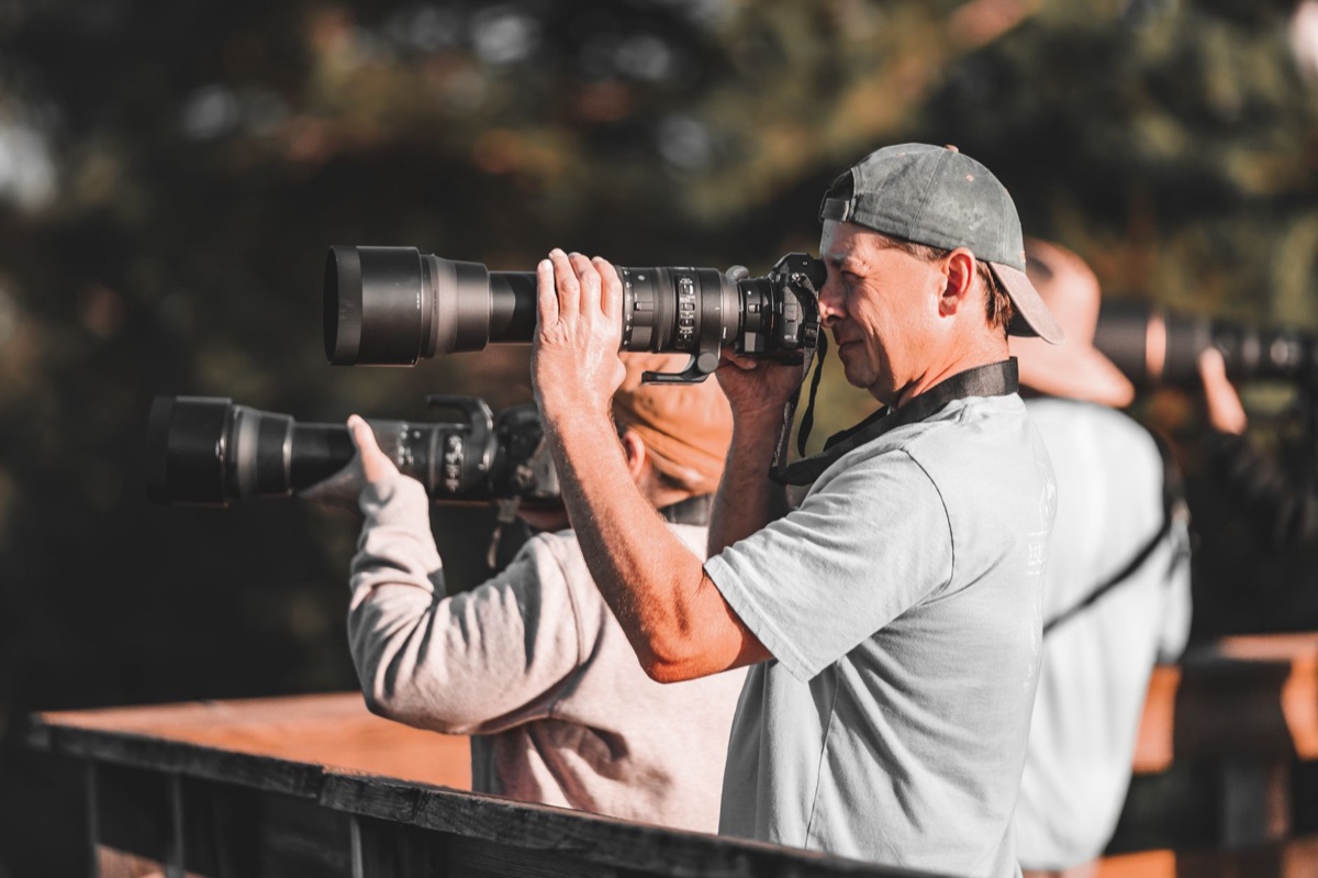 fotografo che cattura la fauna selvatica in africa