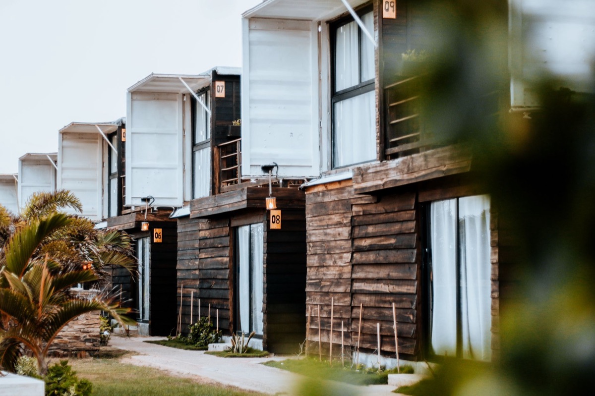 lodge exterior in african savanna